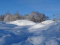 The snow of the Russian winter. Snow waves